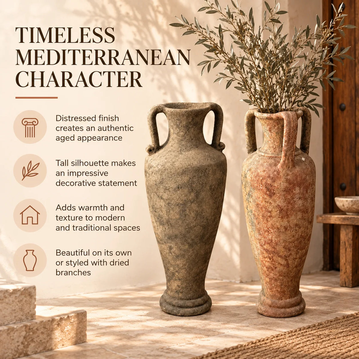 Aged Terracotta Pot - 85-95cm – block 2